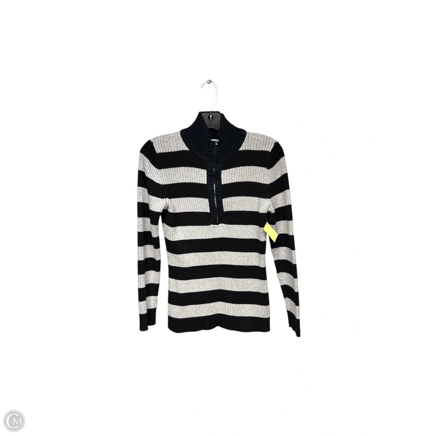 Sweater By Liz Claiborne In Black & Grey, Size: M