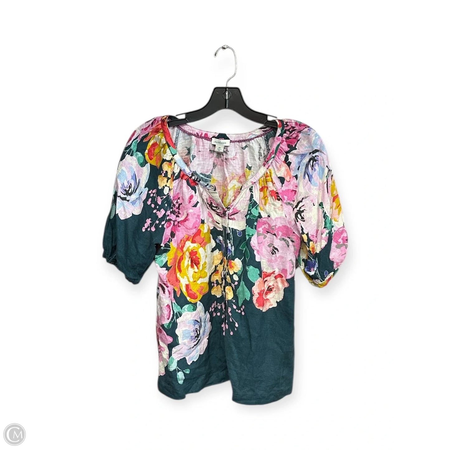 Top Short Sleeve By Sundance In Green & Pink, Size: Xs