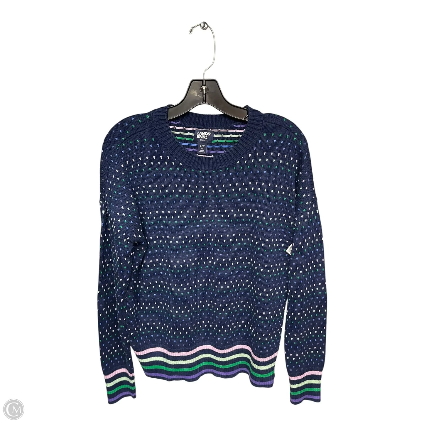 Sweater By Lands End In Blue & Green, Size: Xl
