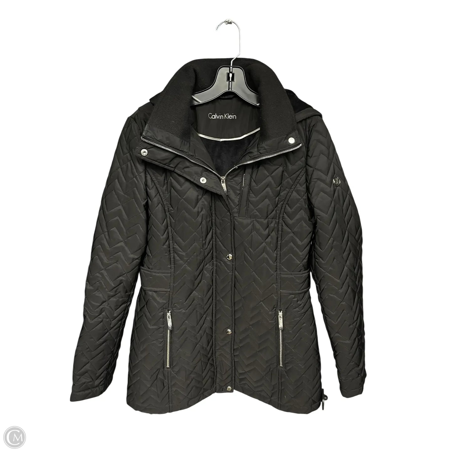 Coat Puffer & Quilted By Calvin Klein In Black, Size: S