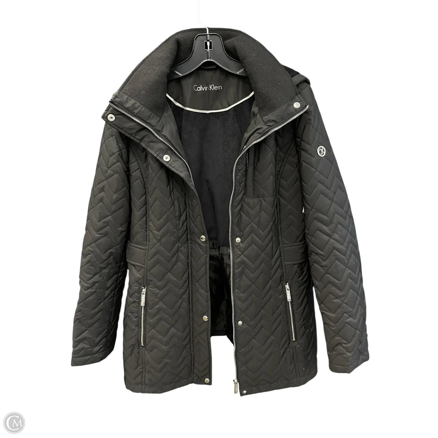 Coat Puffer & Quilted By Calvin Klein In Black, Size: S