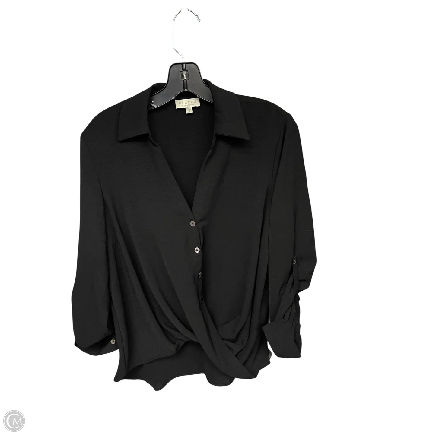 Top Long Sleeve By Chenault In Black, Size: M