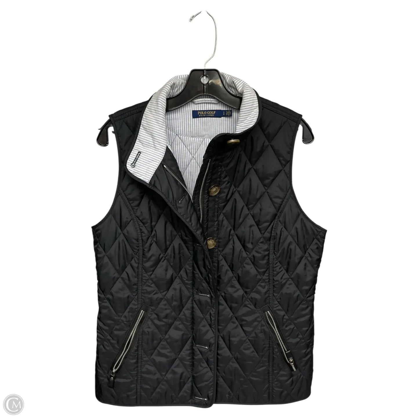 Vest Puffer & Quilted By Polo Ralph Lauren In Black, Size: L