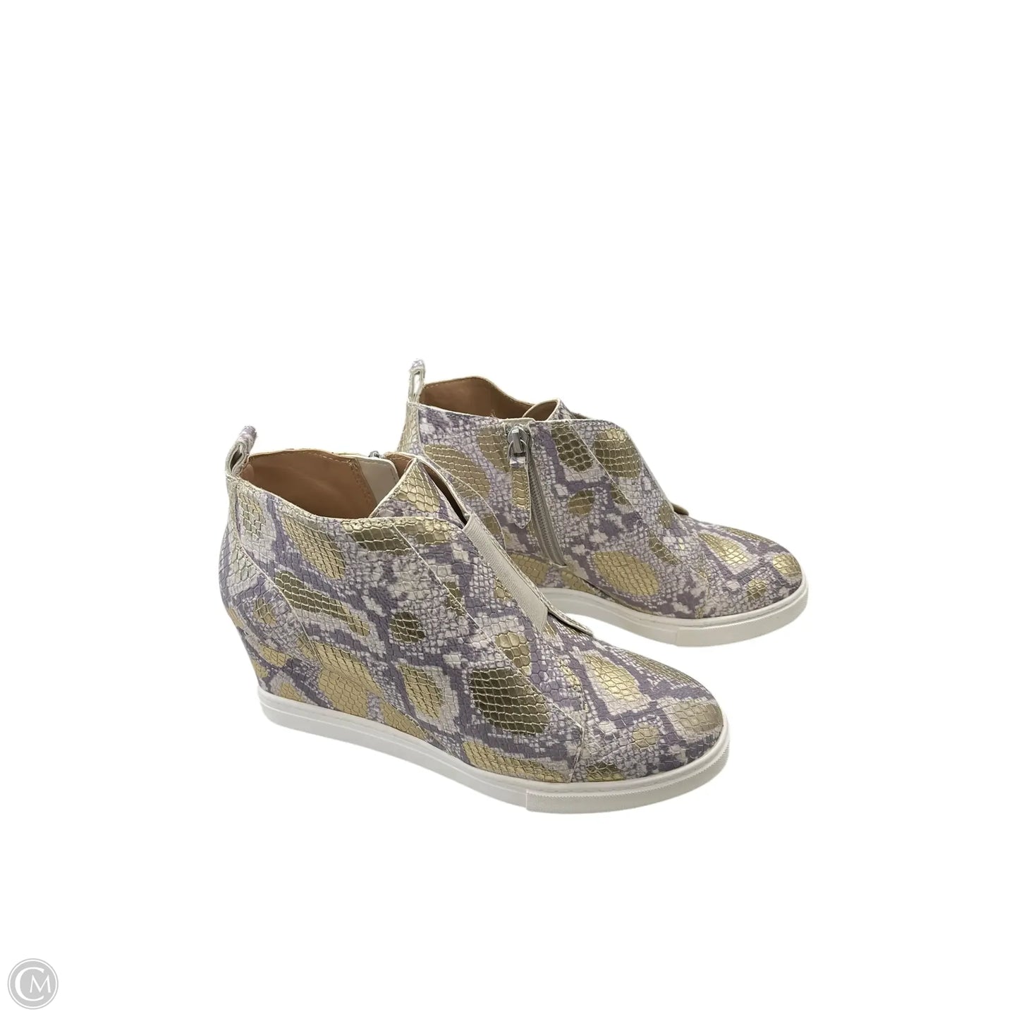 Shoes Heels Wedge By Linea Paolo In Pink & White, Size: 6