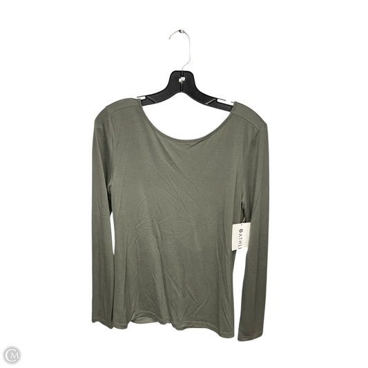 Athletic Top Long Sleeve Crewneck By Athleta In Green