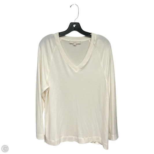 Sweater By Loft In Ivory, Size: M