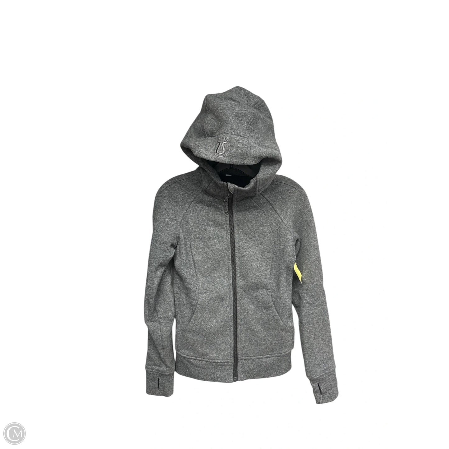 Athletic Sweatshirt Hoodie By Lululemon In Grey, Size: 4