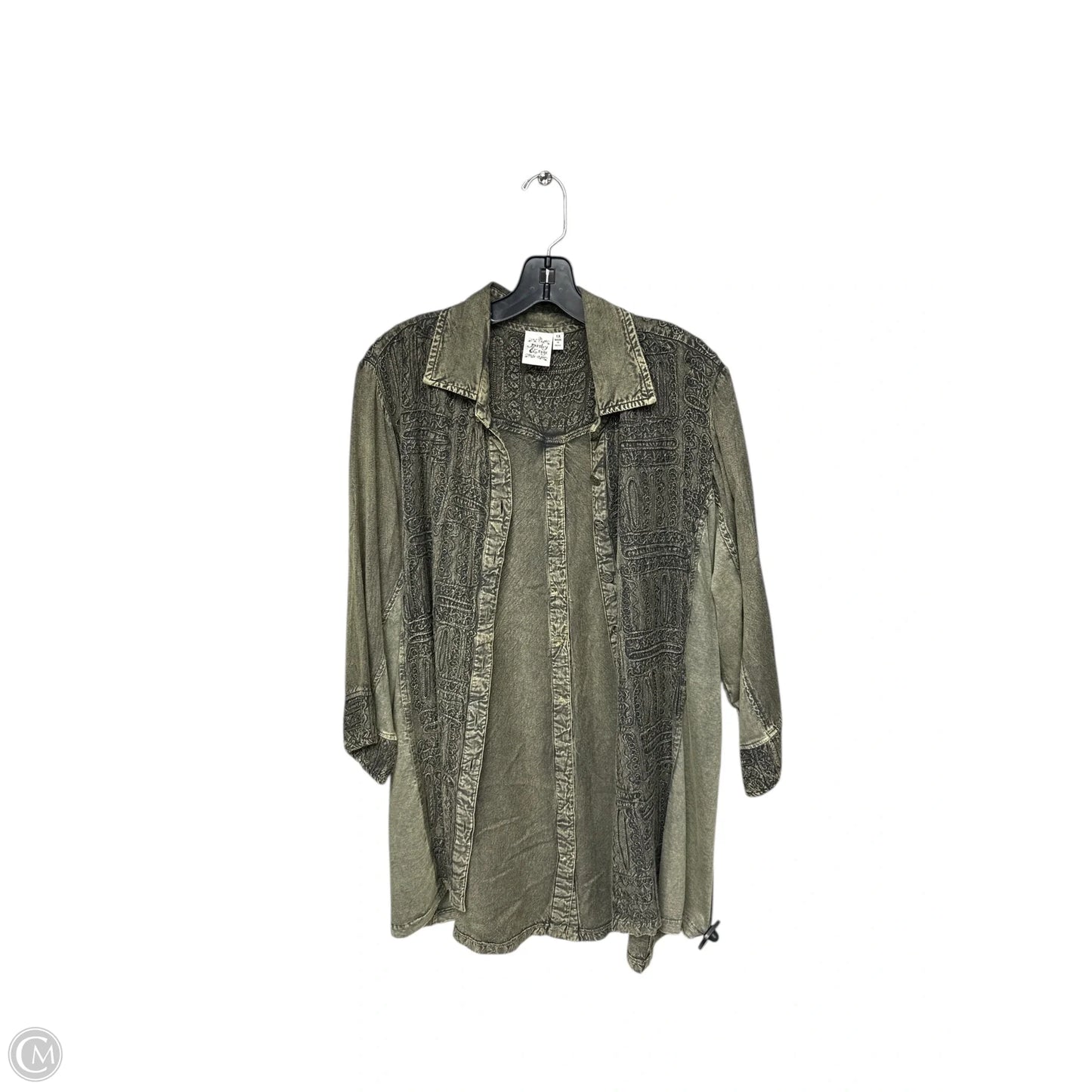 Top Long Sleeve By Parsley & Sage In Green, Size: Xl