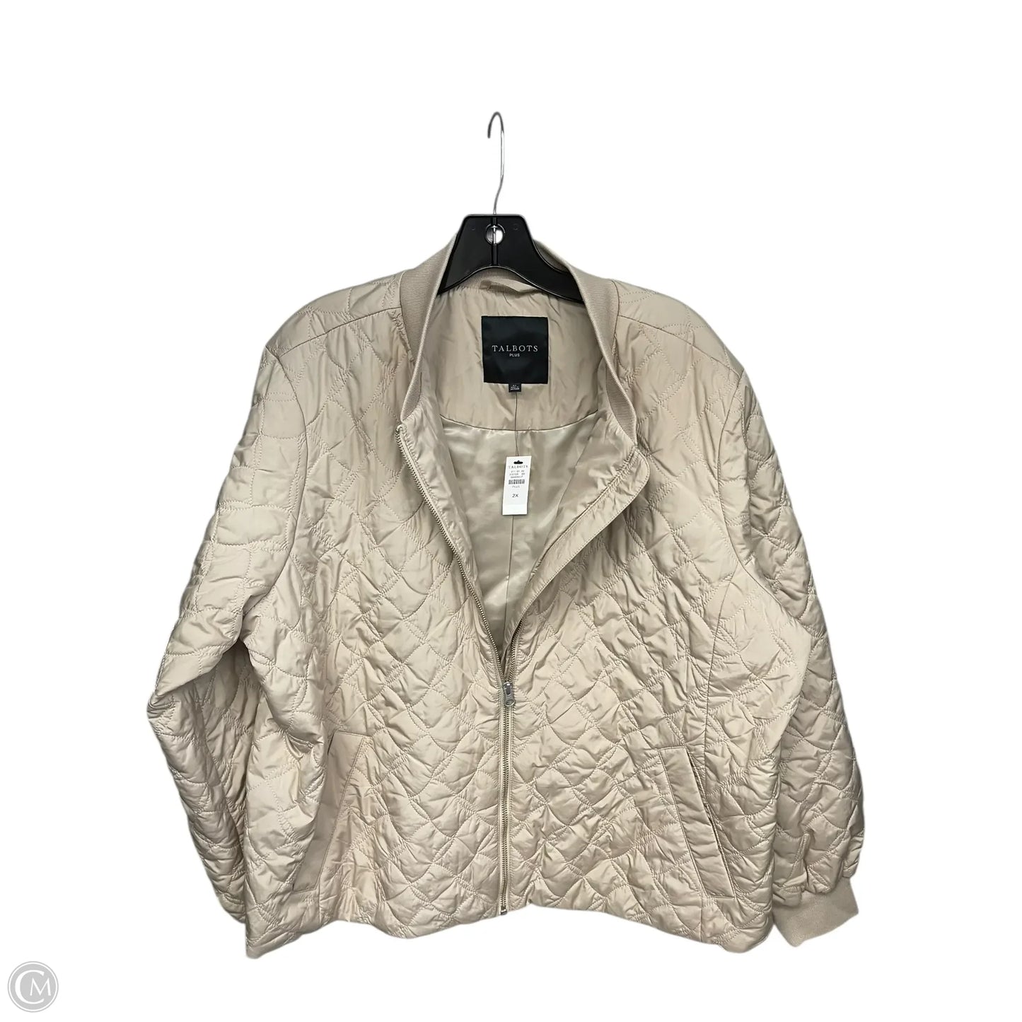 Jacket Puffer & Quilted By Talbots In Cream, Size: 2x