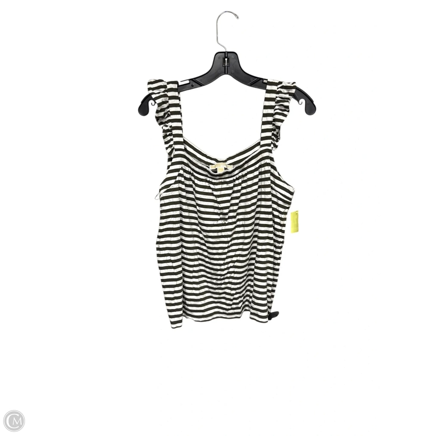 Top Sleeveless Designer By Michael Kors In Green & White, Size: L