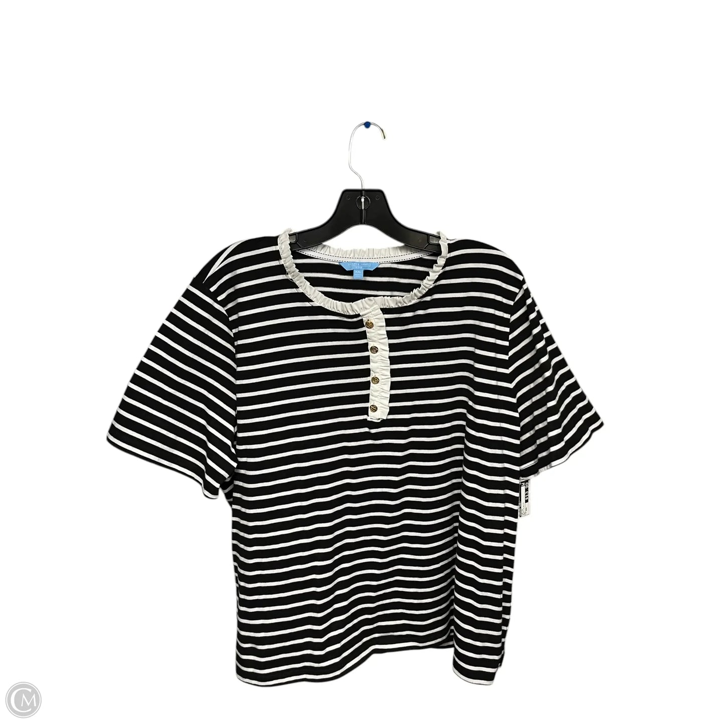 Top Short Sleeve By Draper James In Black & White, Size: Xxl