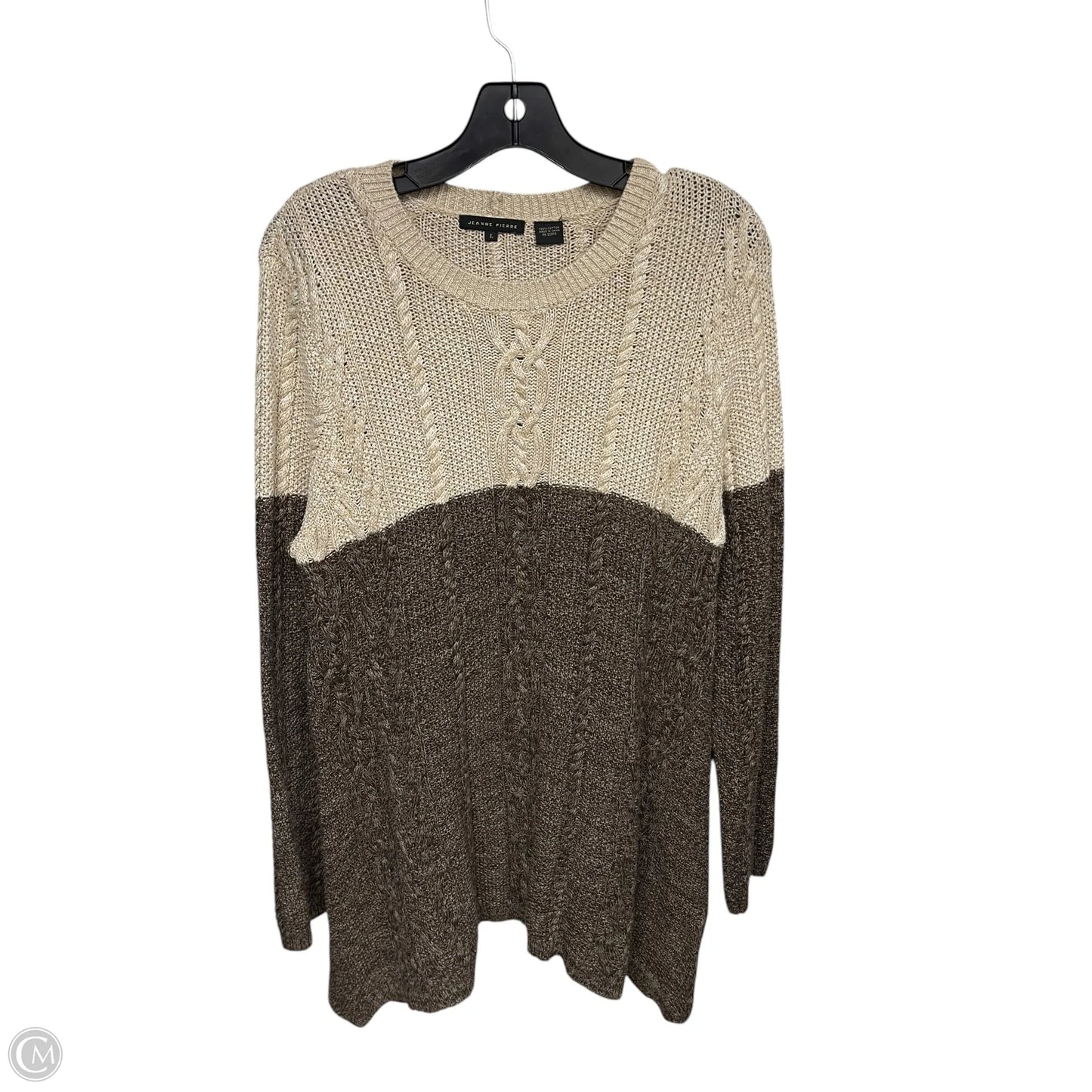 Sweater By Jeanne Pierre In Brown, Size: L