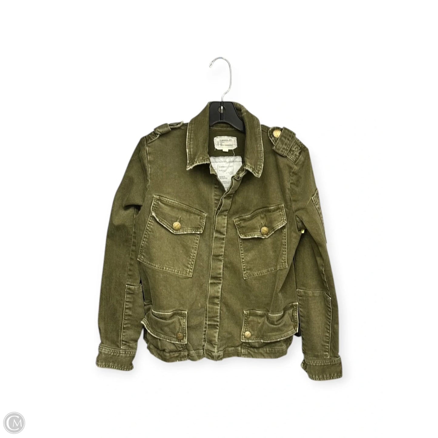 Jacket Denim By Current Elliott In Green Denim, Size: S