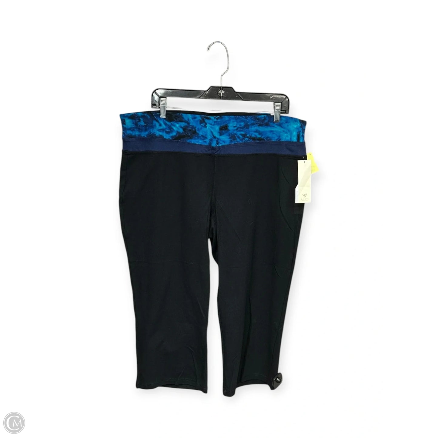 Athletic Capris By Livi Active In Black & Blue, Size: 2x