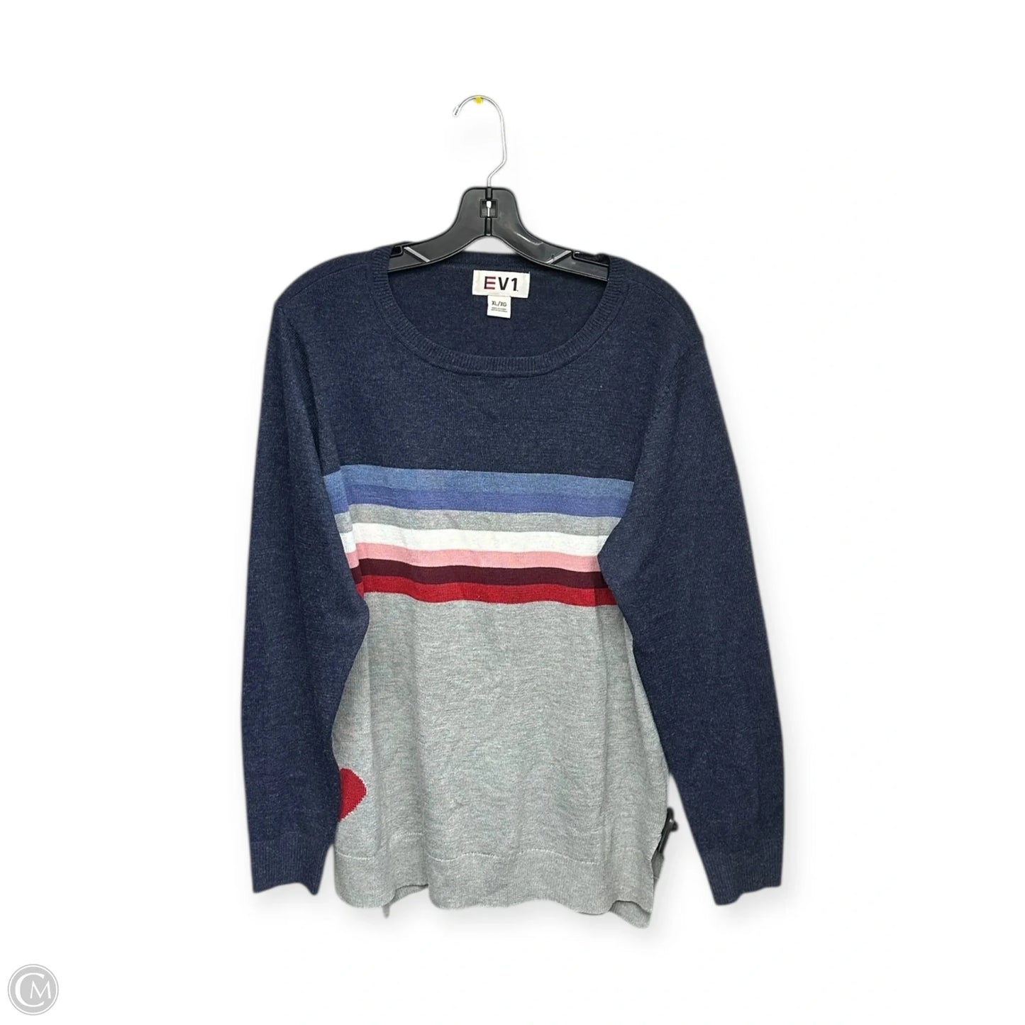 Sweater By Clothes Mentor In Blue & Grey, Size: Xl