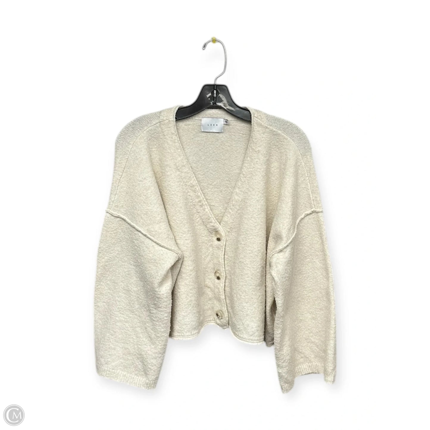 Cardigan By Lush In Cream, Size: L