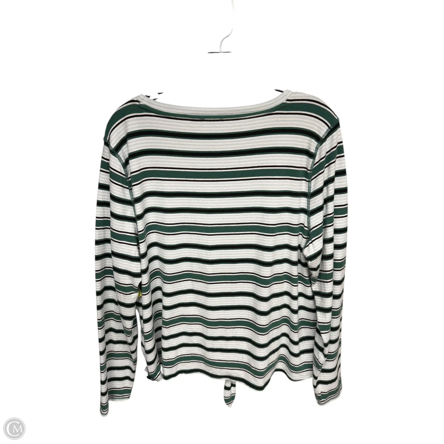 Top Long Sleeve By Talbots In Green & White, Size: Xl