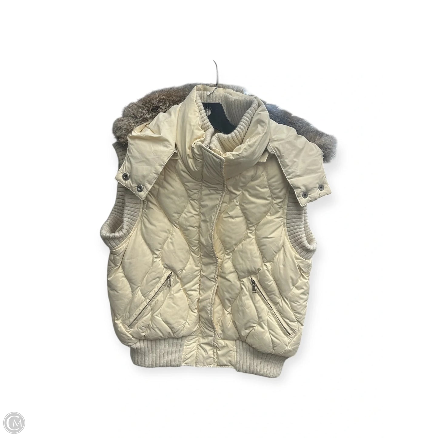 Vest Puffer & Quilted By Aqua In Cream, Size: M