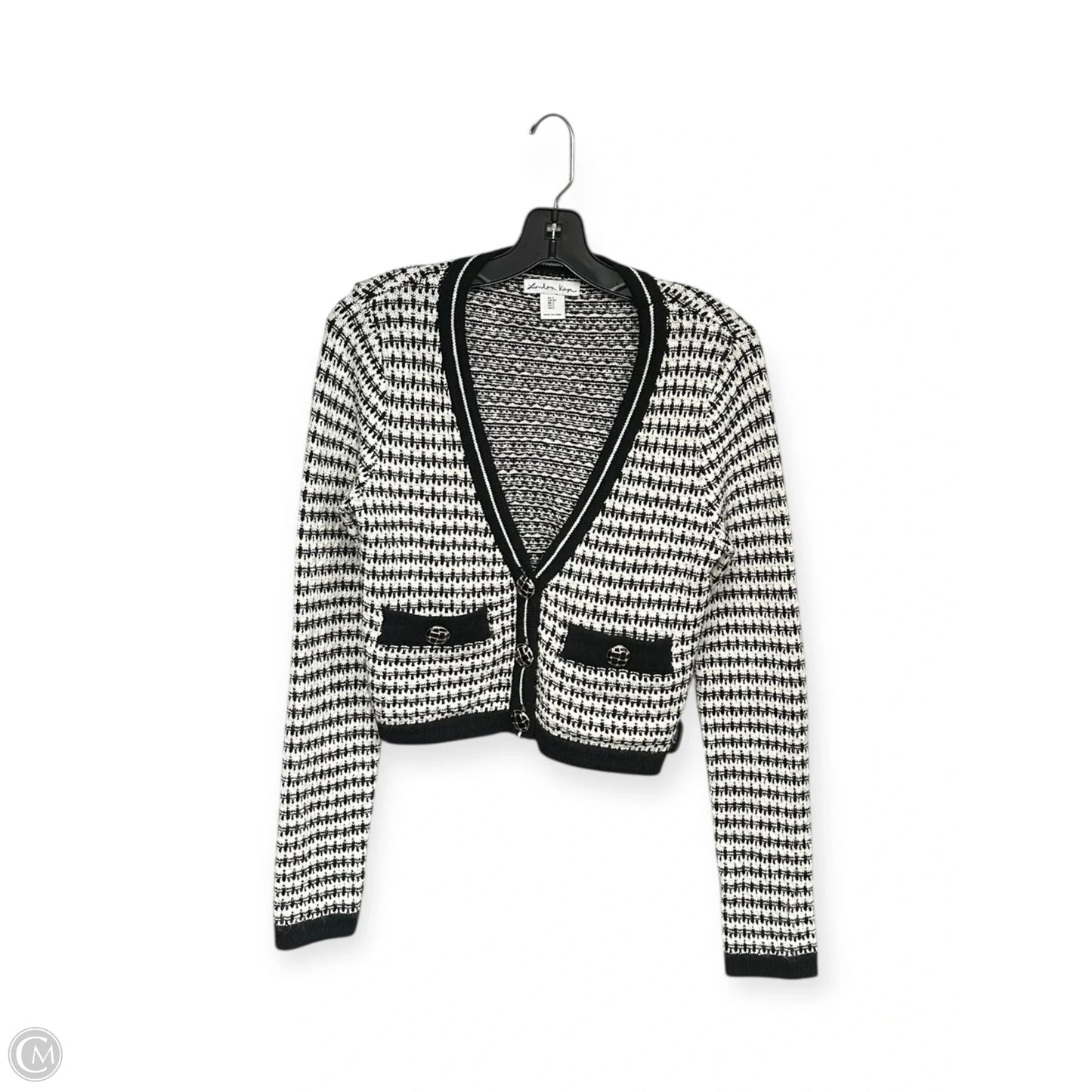 Cardigan By London In Black & White, Size: S