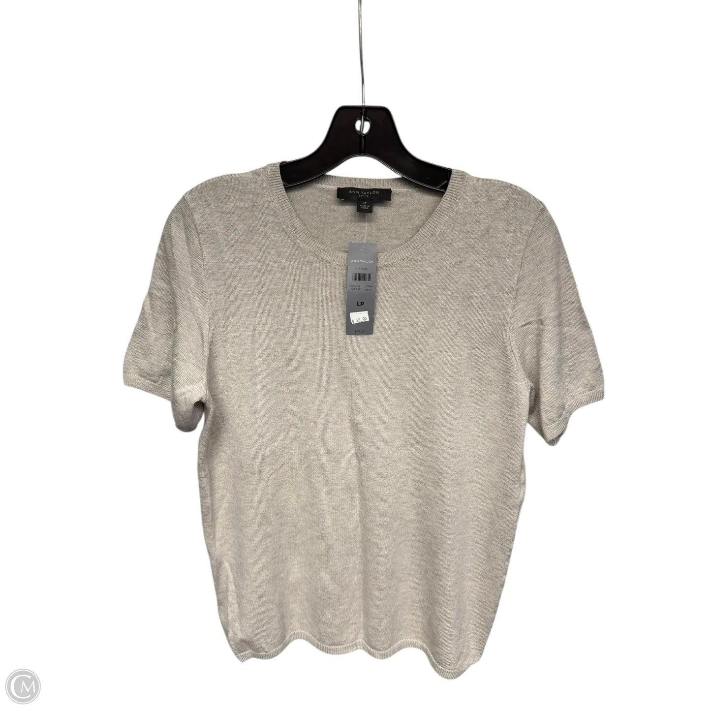 Top Short Sleeve By Ann Taylor In Grey, Size: Lp