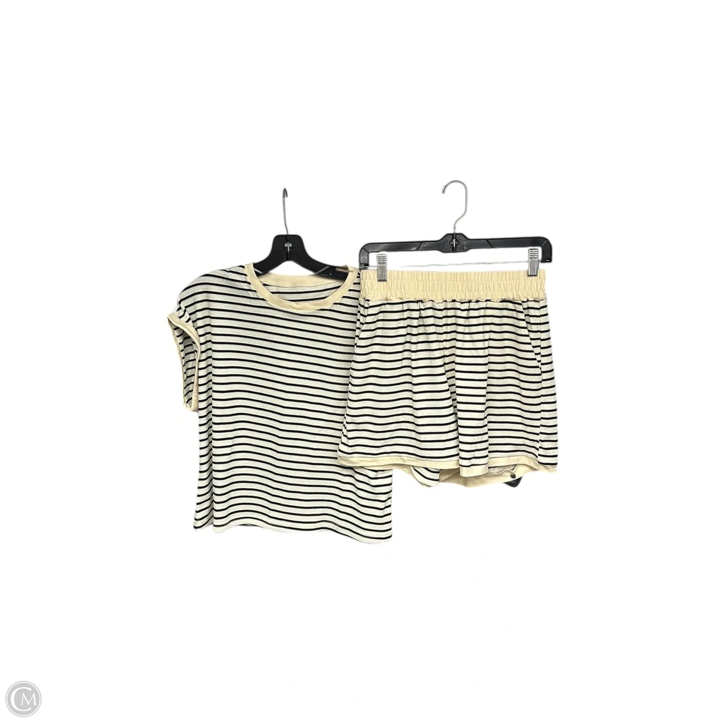 Shorts Set By Clothes Mentor In Black & Cream, Size: M