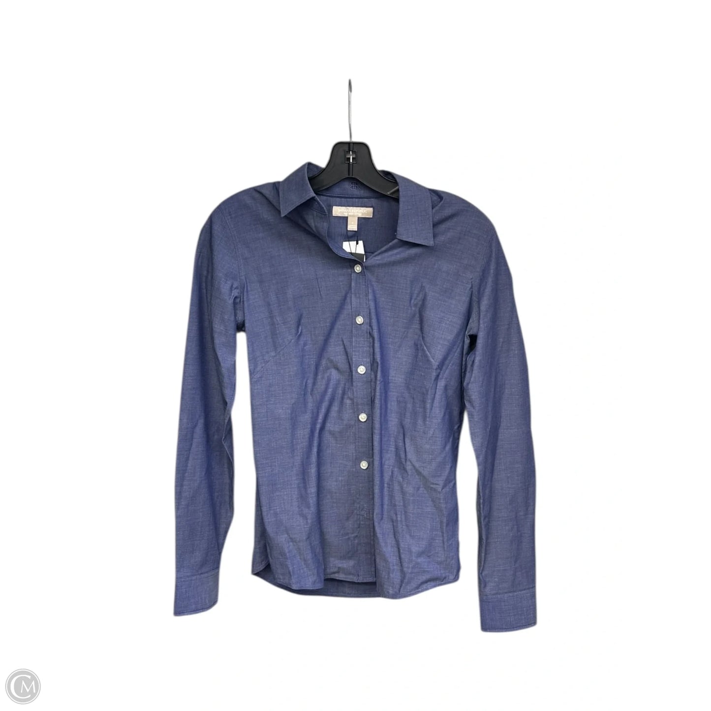 Top Long Sleeve By Banana Republic In Blue, Size: 4