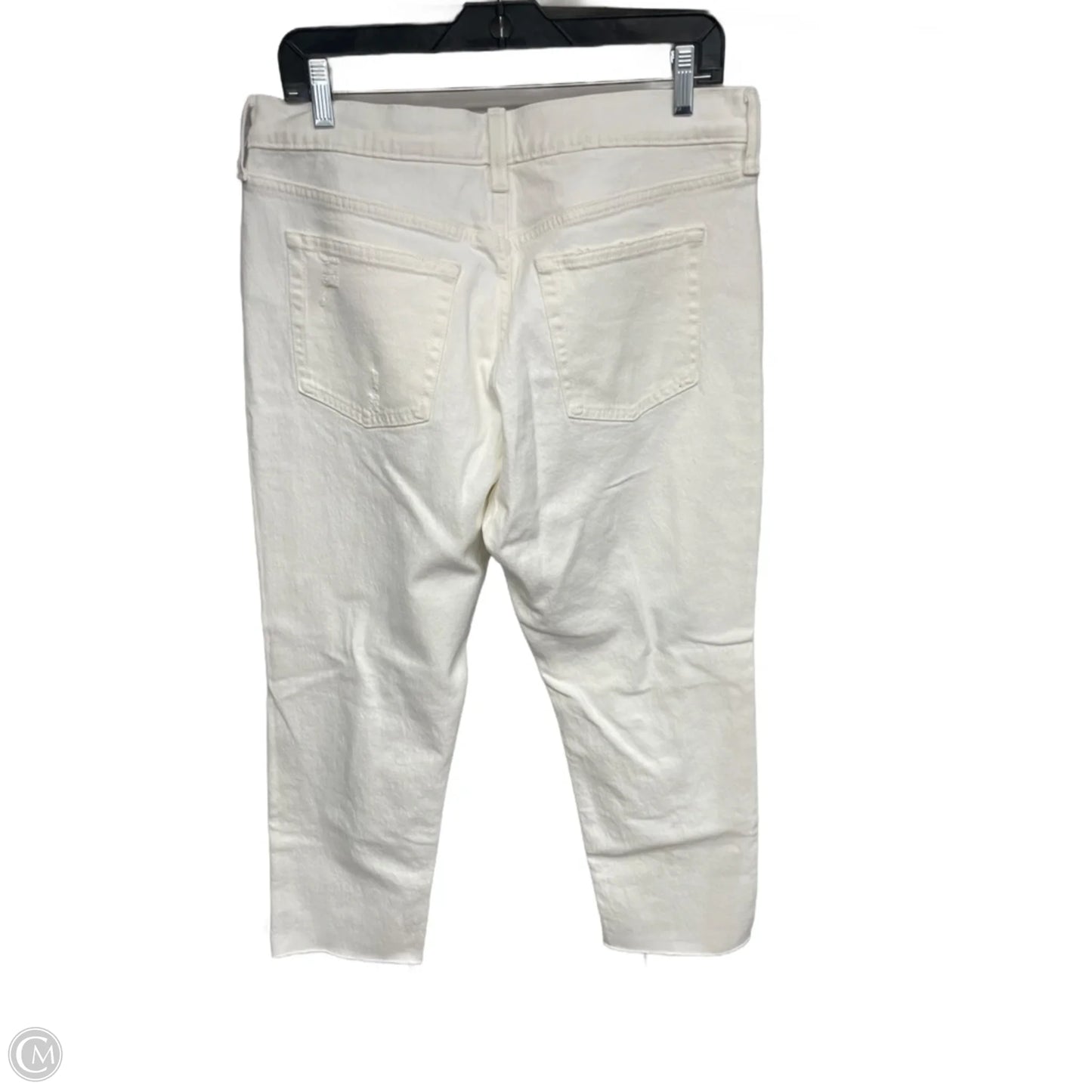 Jeans Straight By Gap In White Denim, Size: 14