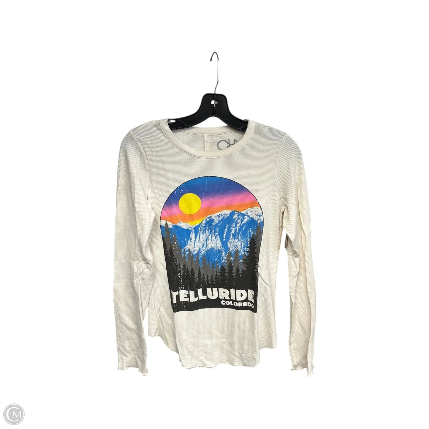 Top Long Sleeve By Chaser In Cream & Pink, Size: Xs