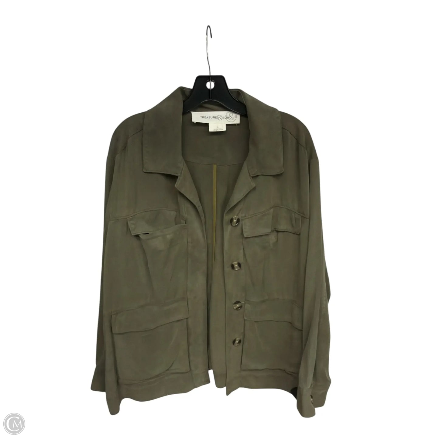 Jacket Utility By Treasure And Bond In Green, Size: L