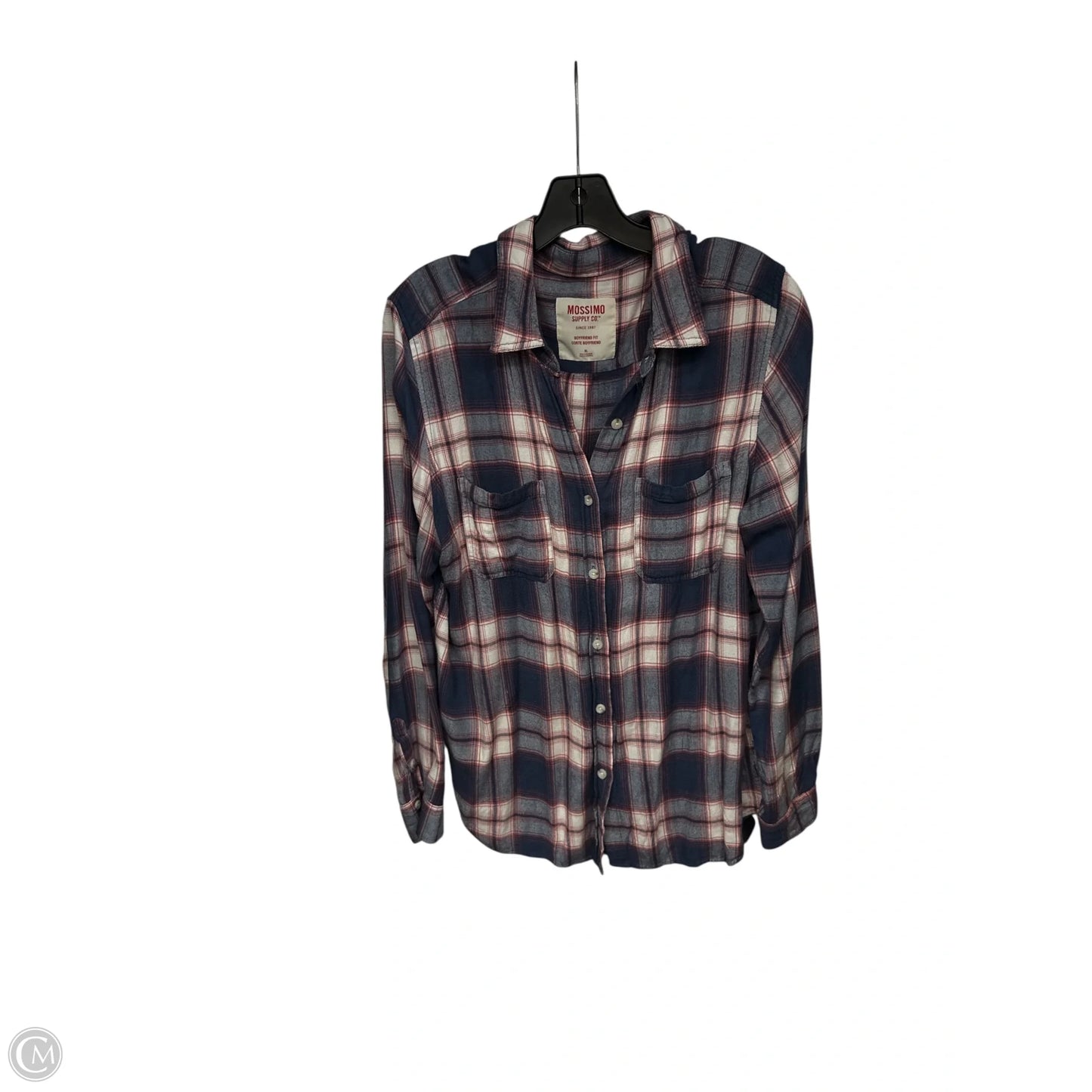Top Long Sleeve By Mossimo In Blue & Pink, Size: Xl