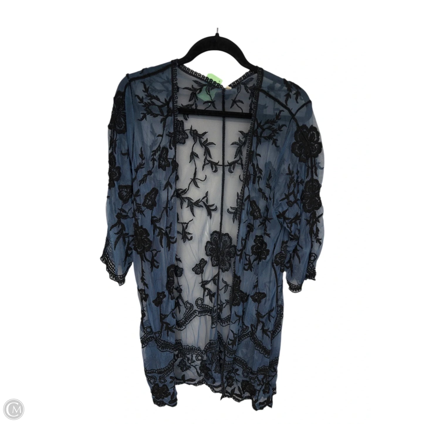 Shawl By Clothes Mentor In Black & Blue