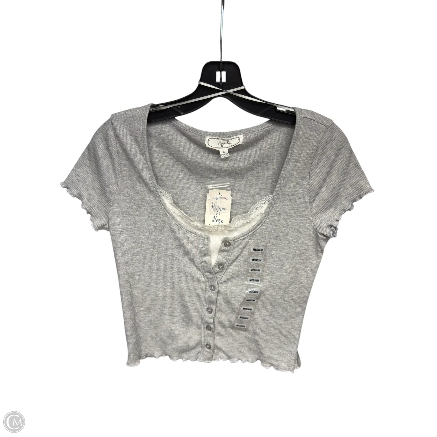 Top Short Sleeve By Hippie Rose In Grey, Size: M