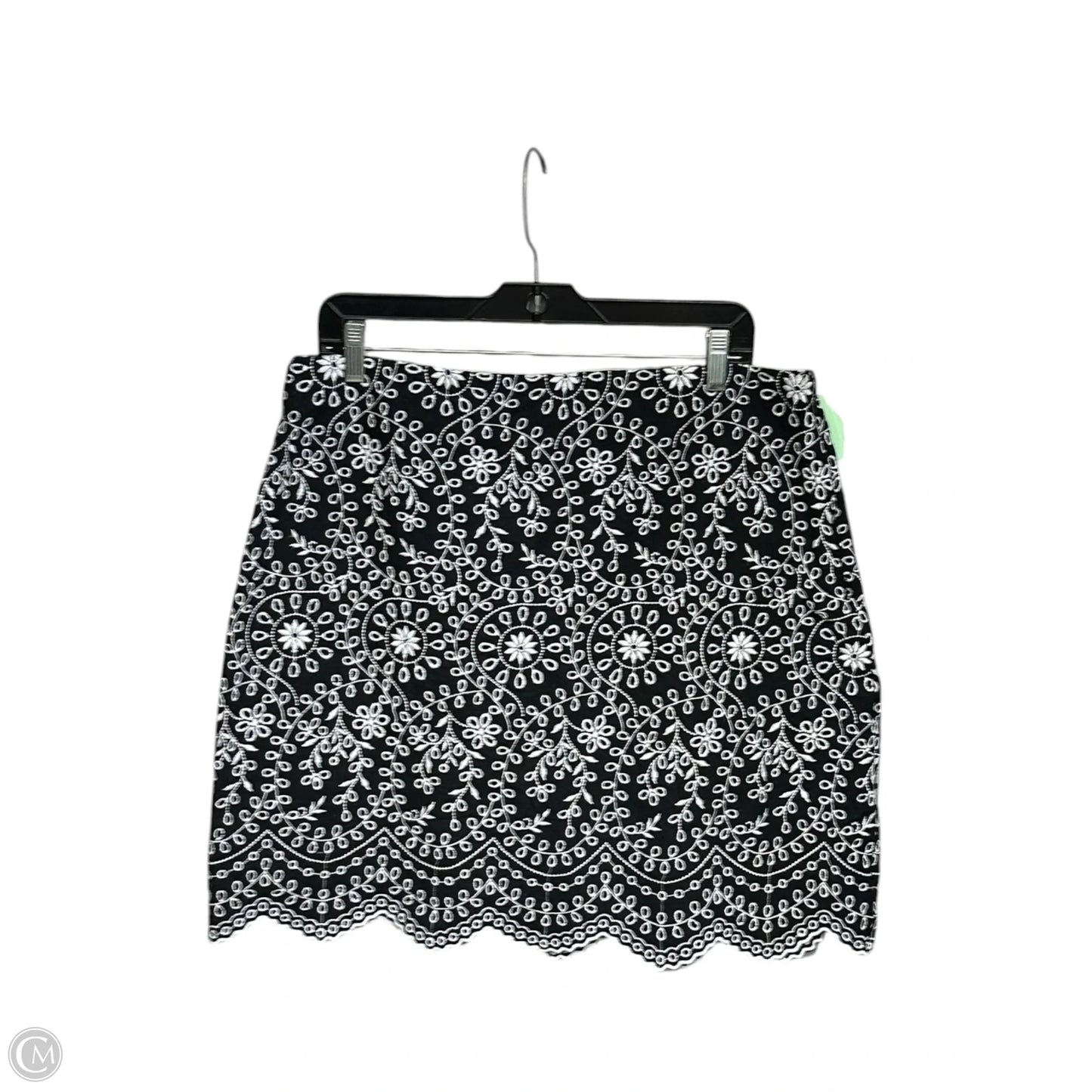 Skirt Midi By Loft In Black & White, Size: 14