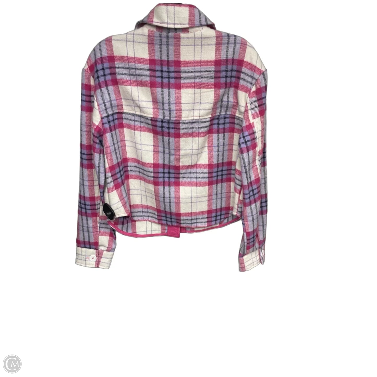 Jacket Shirt By Kut In Pink & Purple, Size: M