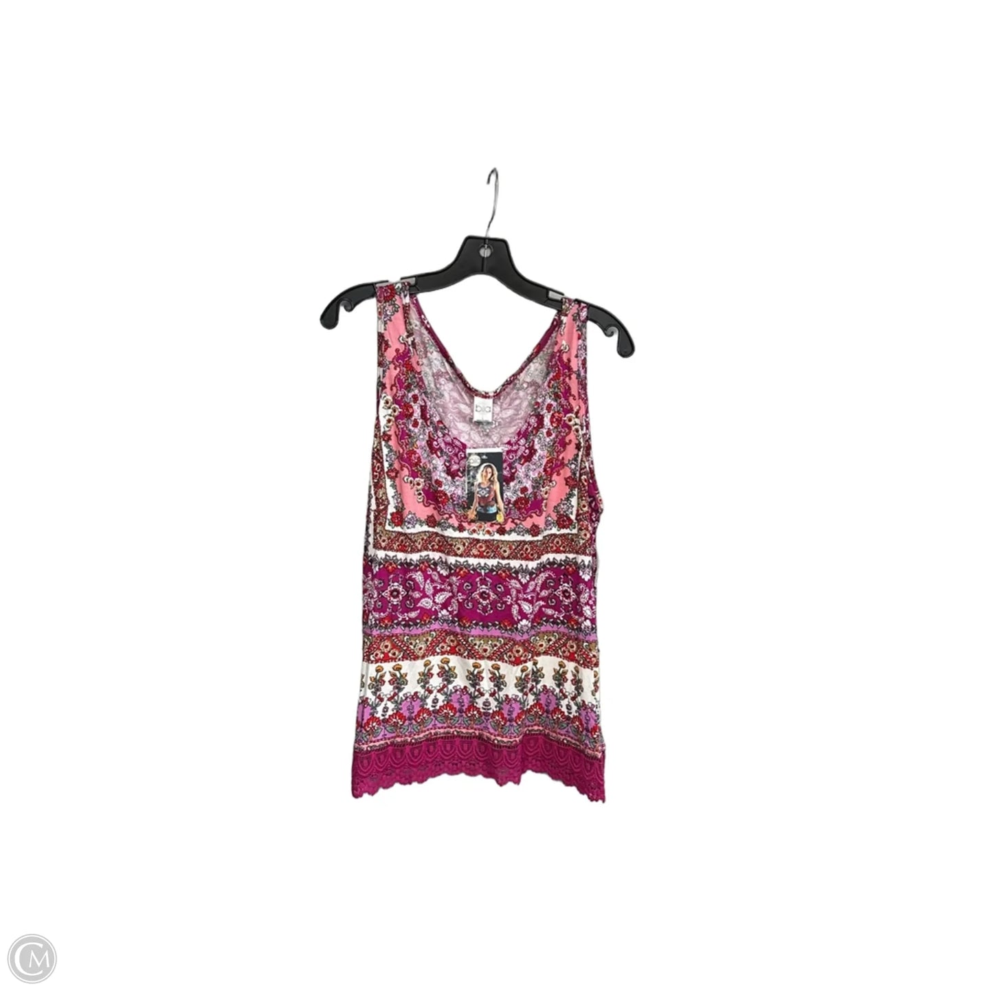 Top Sleeveless By Bila In Red & White, Size: L