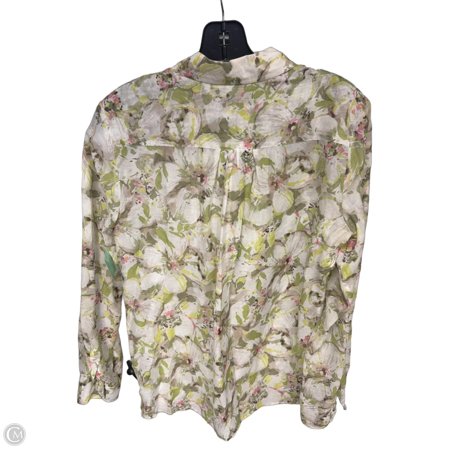 Top Long Sleeve By Pendleton In Green & White, Size: 8