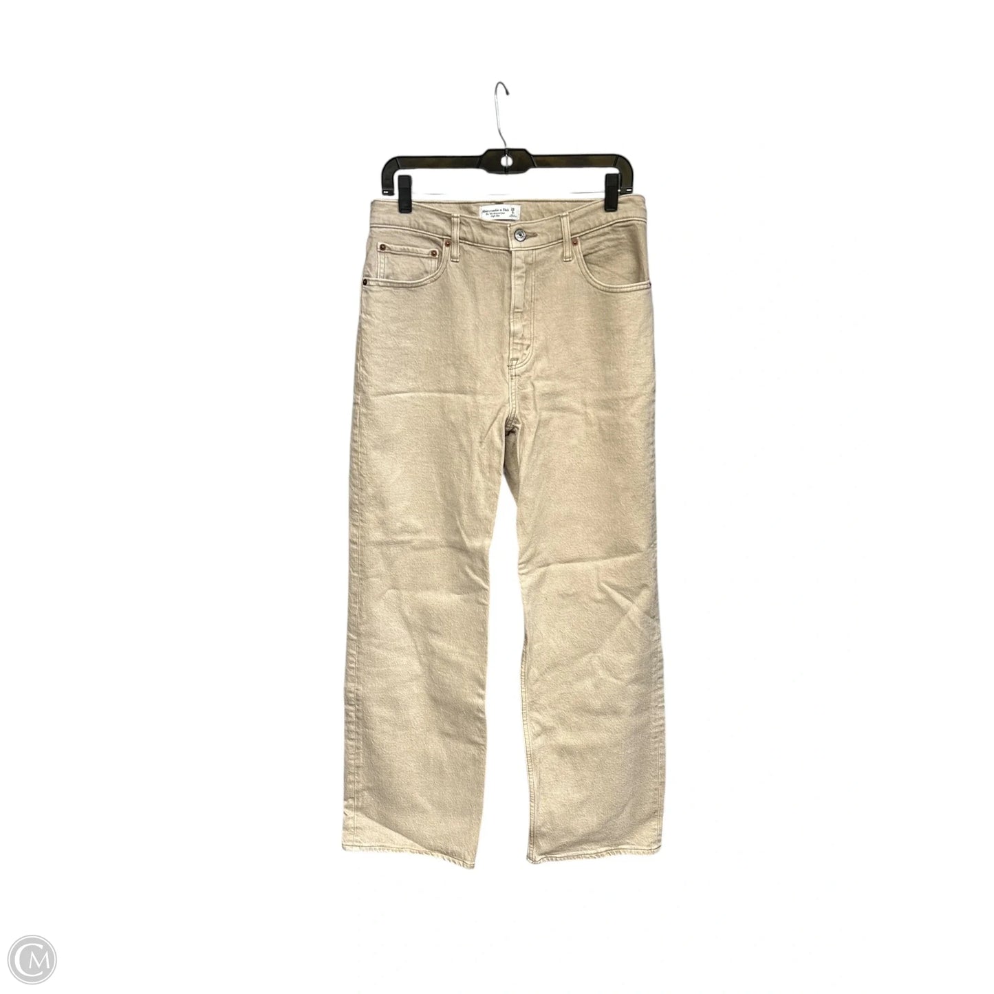 Jeans Straight By Abercrombie And Fitch In Tan Denim, Size: 8