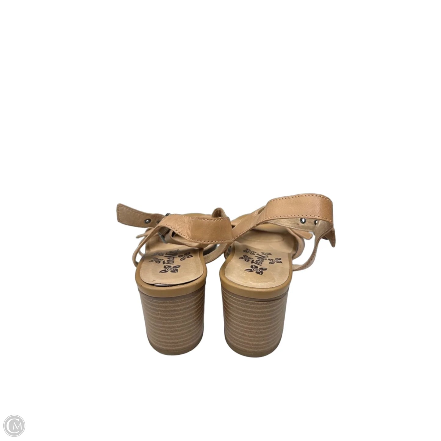 Sandals Heels Block By Clothes Mentor In Tan, Size: 9