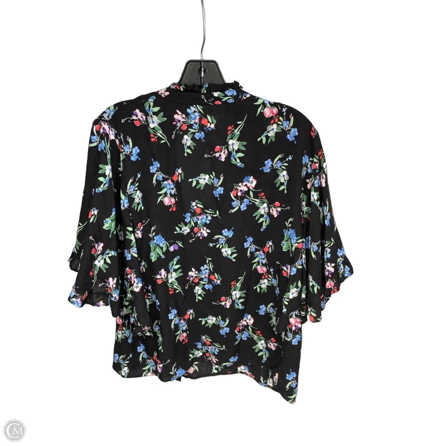 Top Short Sleeve By Maeve In Black & Blue, Size: M