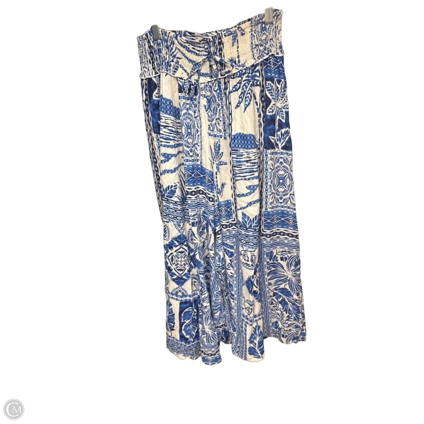 Pants Wide Leg By Clothes Mentor In Blue & White, Size: Xl