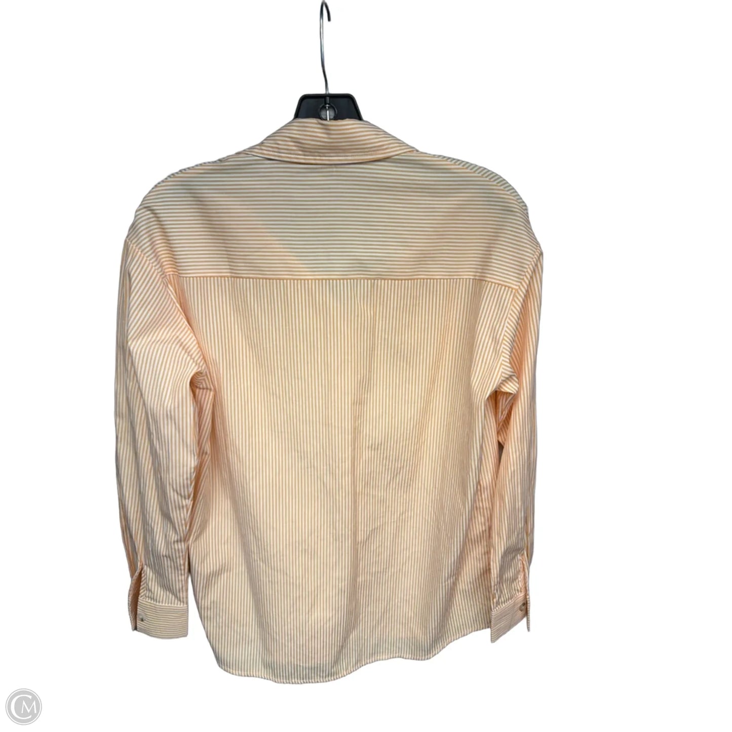 Top Long Sleeve By Clothes Mentor In Orange & White, Size: Xs