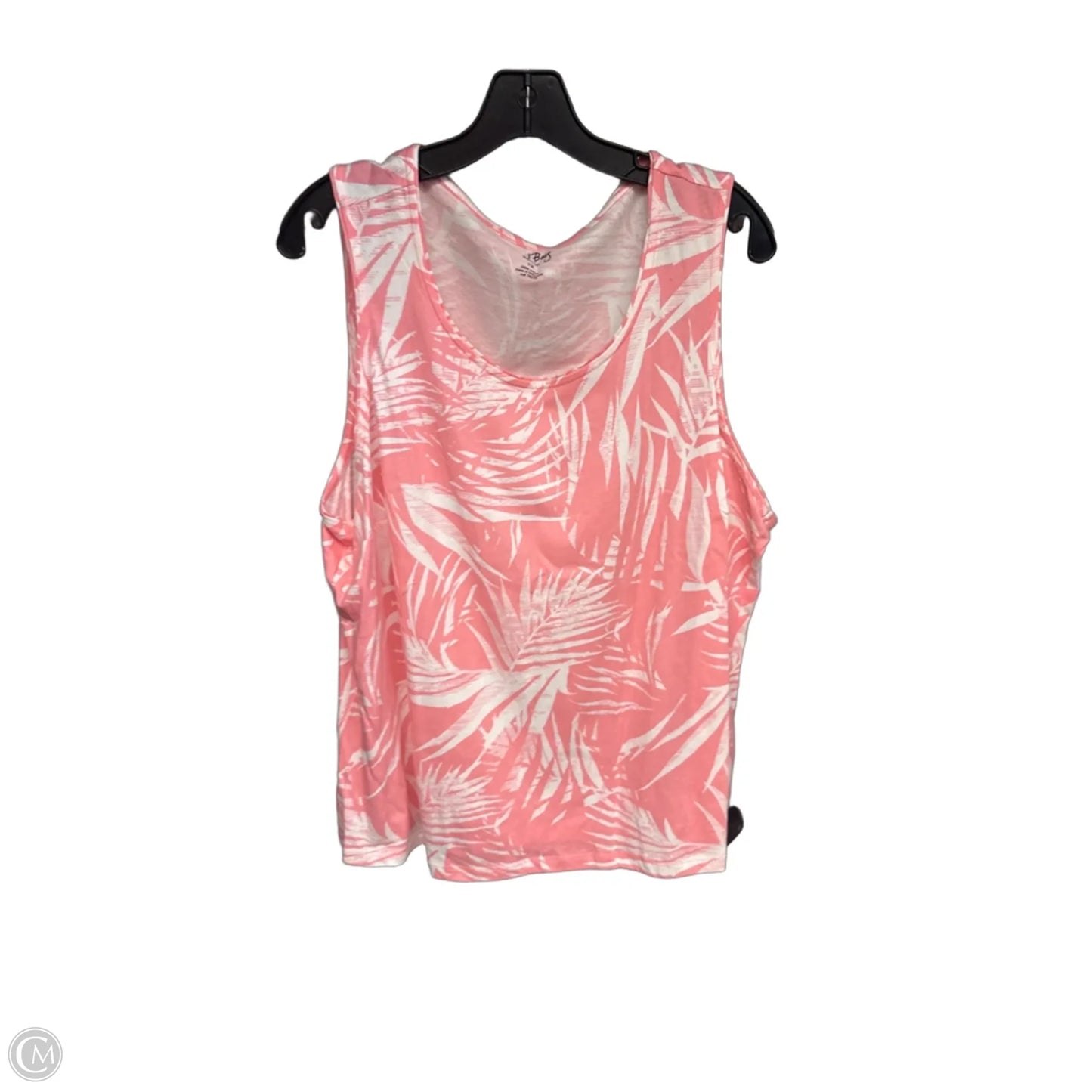 Top Sleeveless By Coral Bay In Pink & White, Size: 1x
