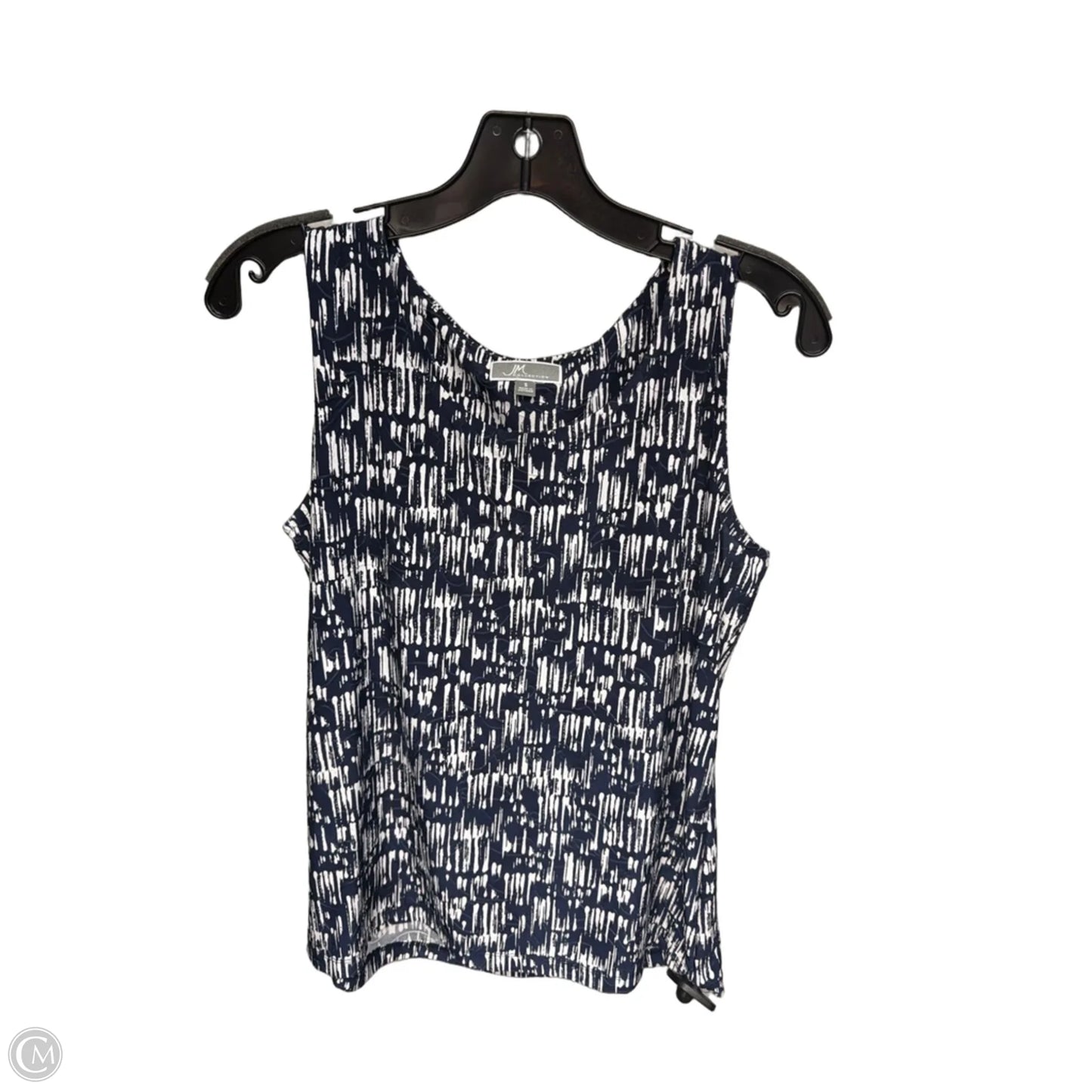 Top Sleeveless By Jm Collections In Blue & White, Size: S