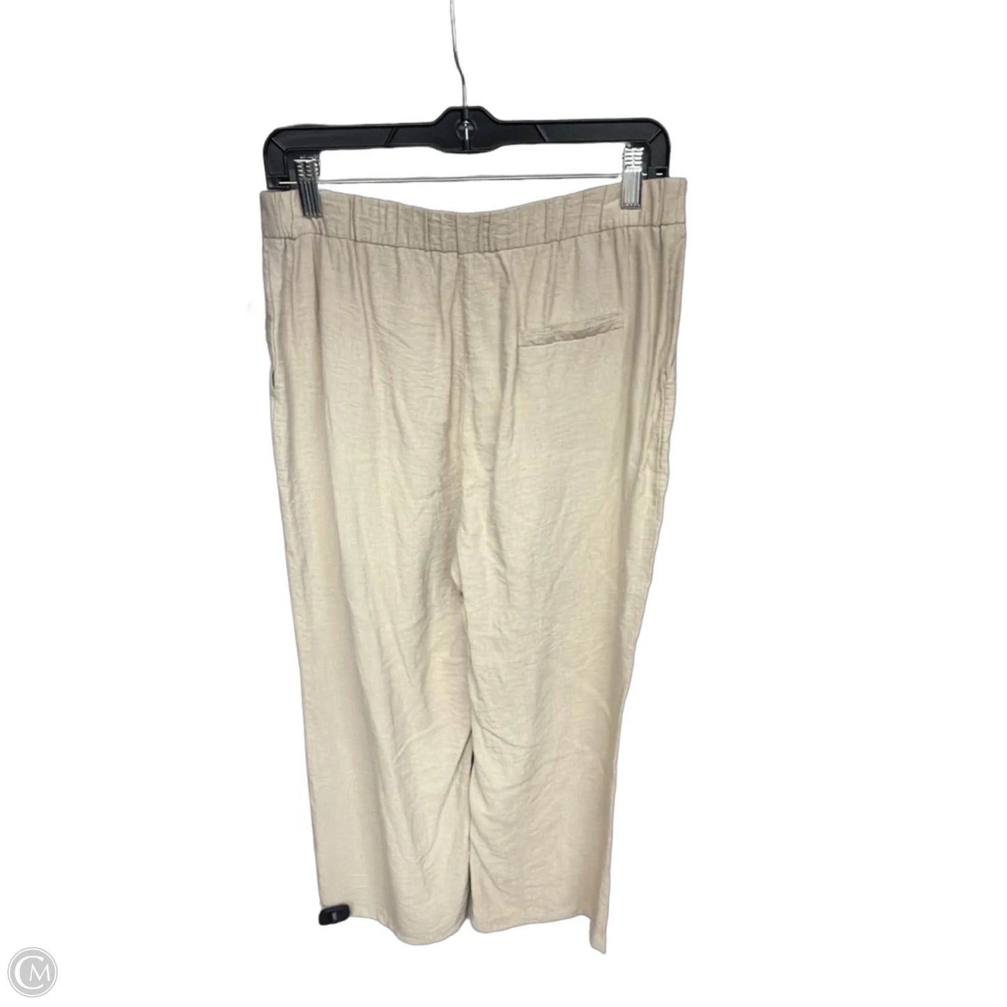 Pants Cropped By Happily Grey In Cream, Size: L