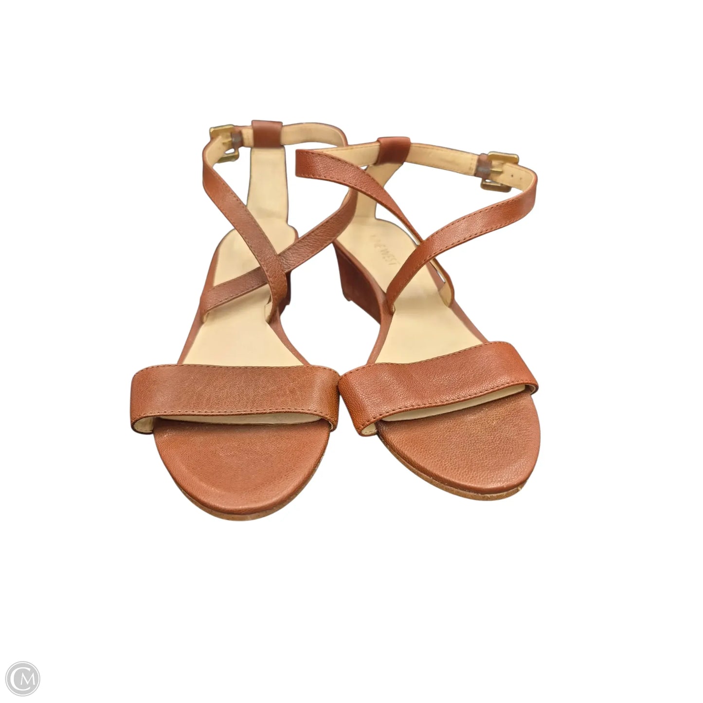 Sandals Heels Wedge By Nine West In Brown, Size: 7.5