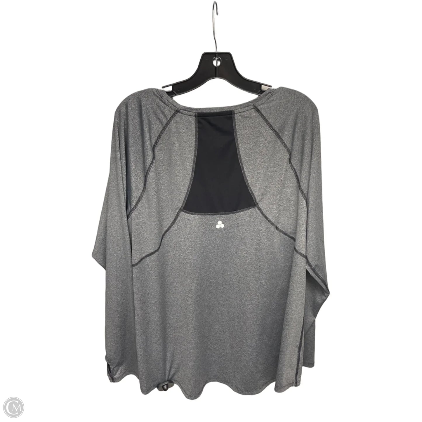 Athletic Top Long Sleeve Crewneck By Tek Gear In Grey, Size: 1x