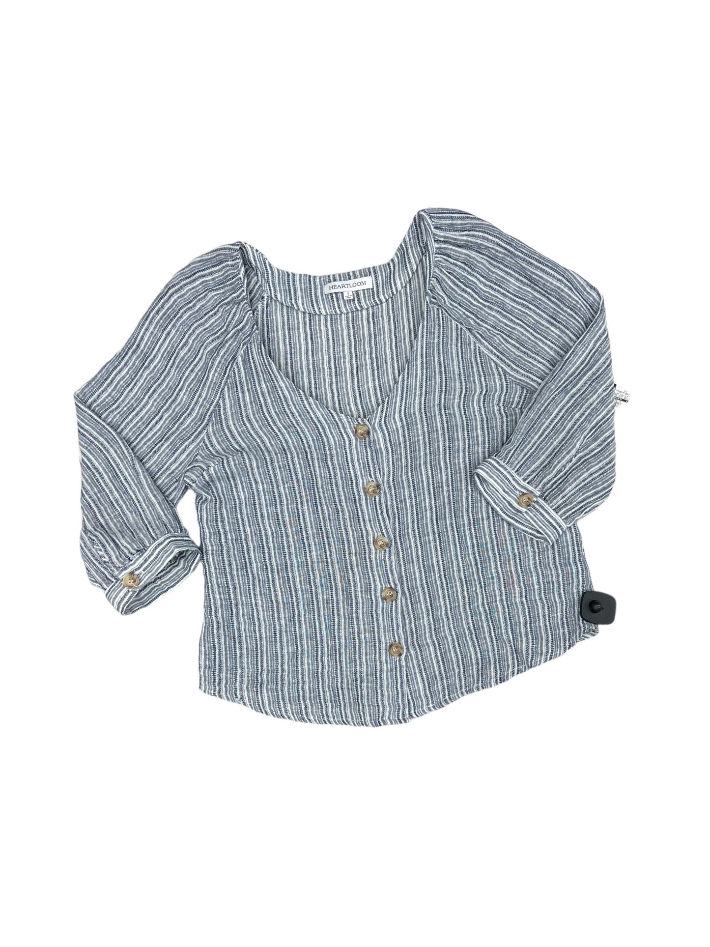 Striped Pattern Top 3/4 Sleeve Clothes Mentor, Size S