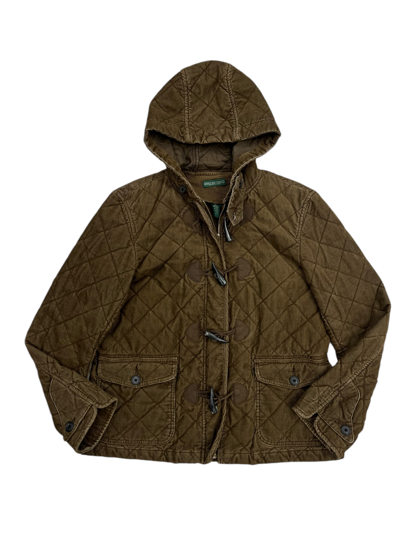 Jacket Puffer & Quilted By Lauren Jeans Co In Brown, Size: L