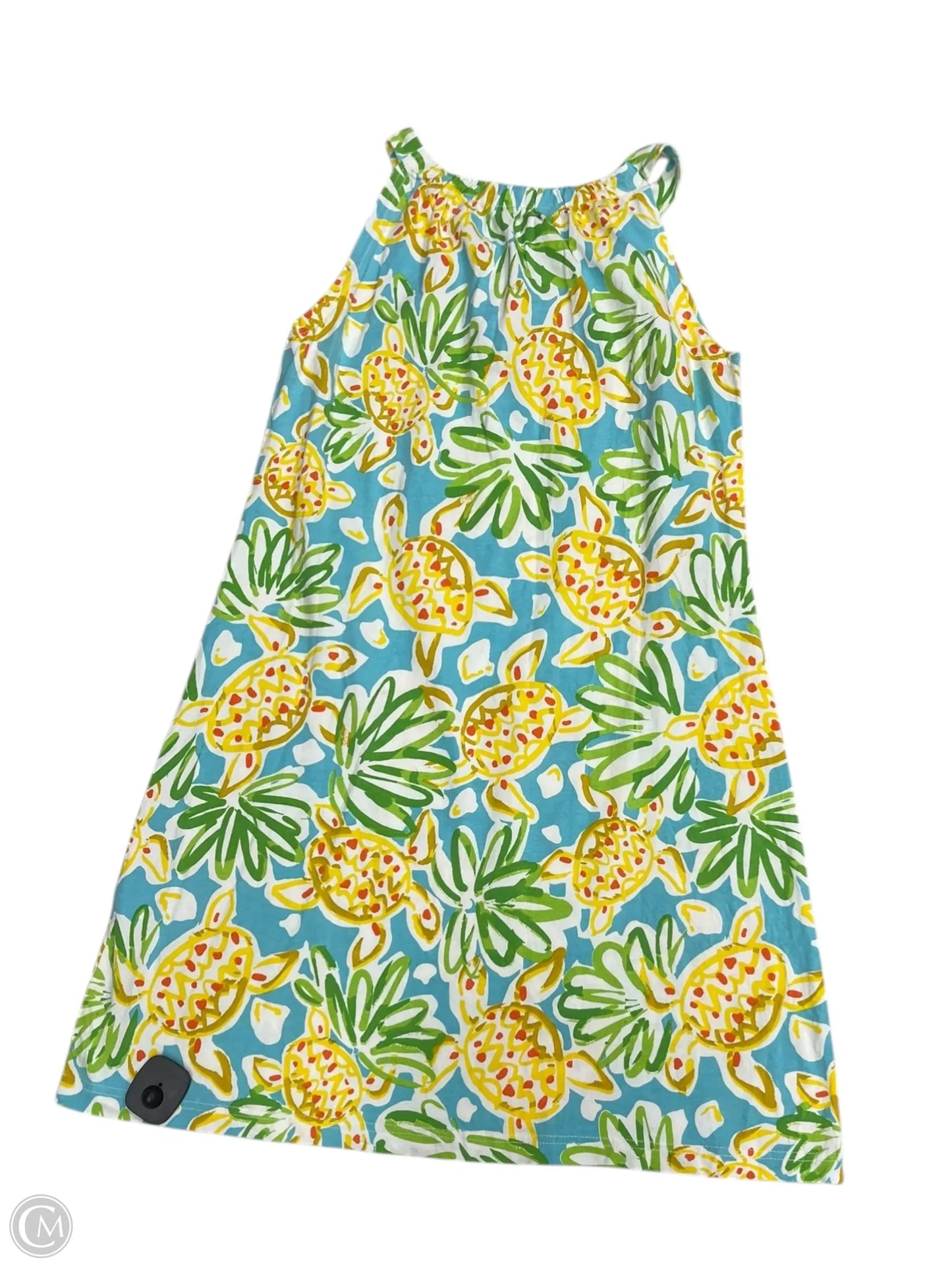 Dress Casual Midi By Cmc In Blue & Yellow, Size: L