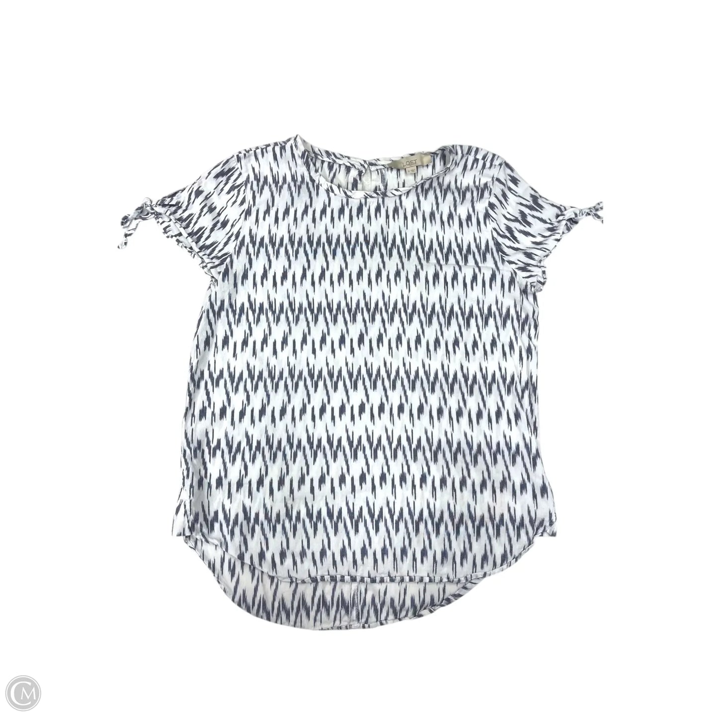 Top Short Sleeve By Loft In Blue & White, Size: S